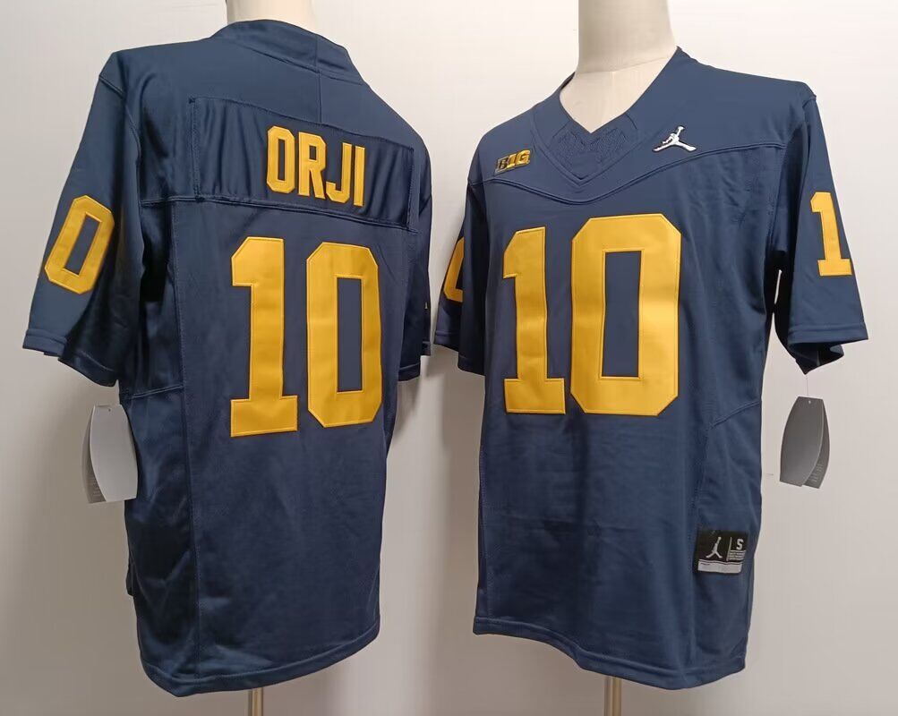 2024 NCAA Men Michigan Wolverines #10 Alex Orji blue  Nike jersey->ncaa teams->NCAA Jersey